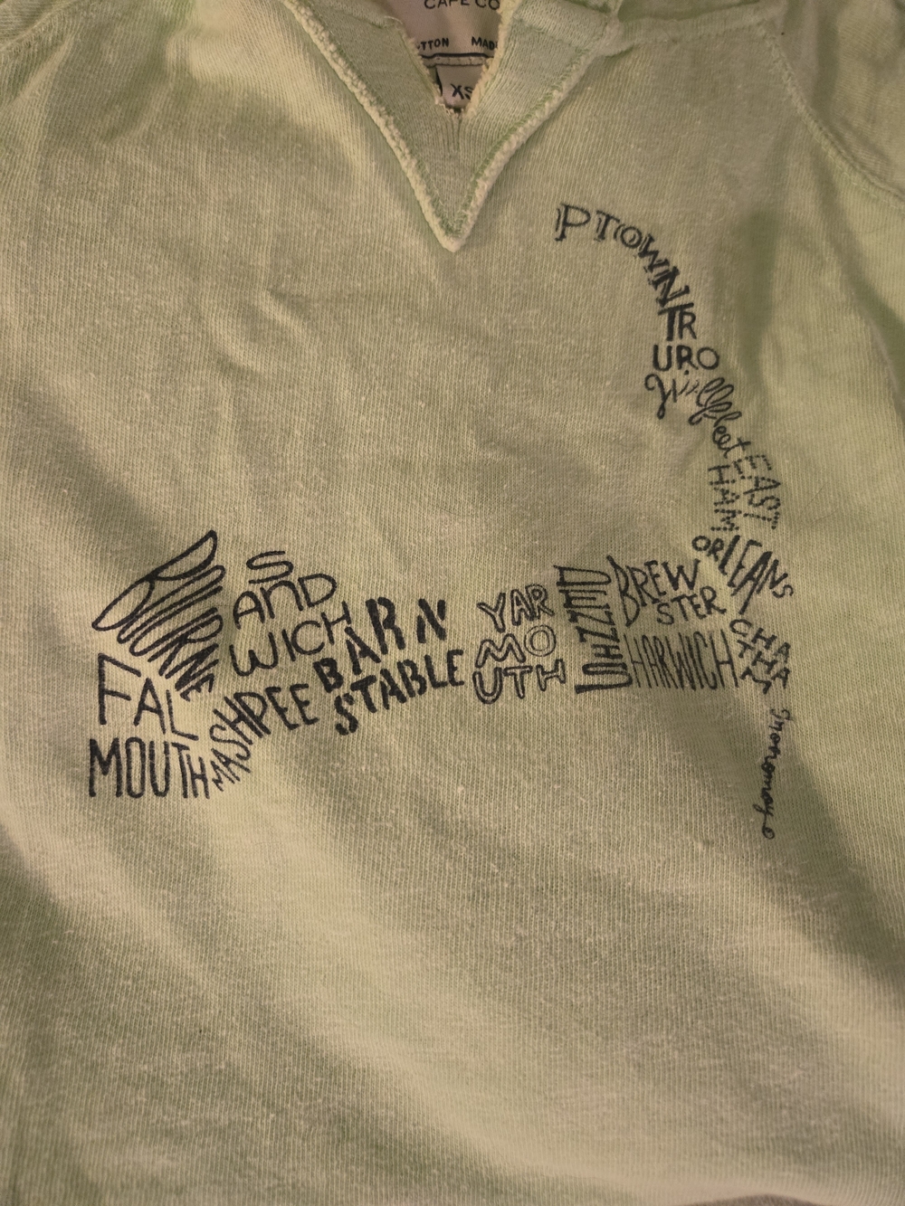 Cape Cod Light Green Graphic Pullover Sweatshirt